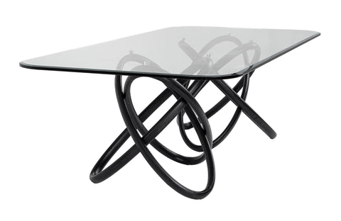 Modrest Mason Modern Glass & Black Ash Dining Table Model VGCSDT-16092-BLK