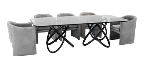 Modrest Mason Modern Glass & Black Ash Dining Table Model VGCSDT-16092-BLK