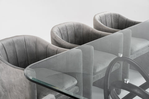 Modrest Mason Modern Glass & Black Ash Dining Table Model VGCSDT-16092-BLK