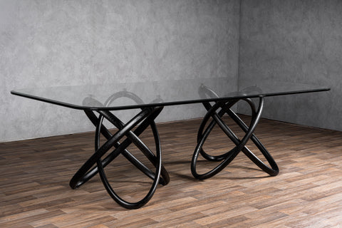 Modrest Mason Modern Glass & Black Ash Dining Table Model VGCSDT-16092-BLK