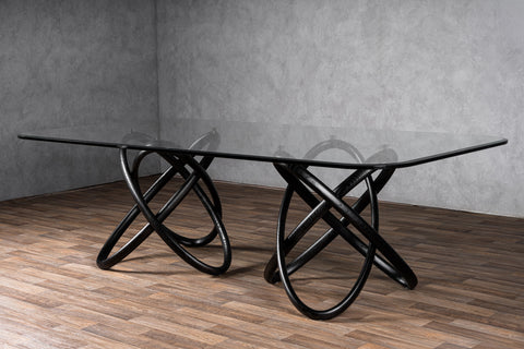Modrest Mason Modern Glass & Black Ash Dining Table Model VGCSDT-16092-BLK
