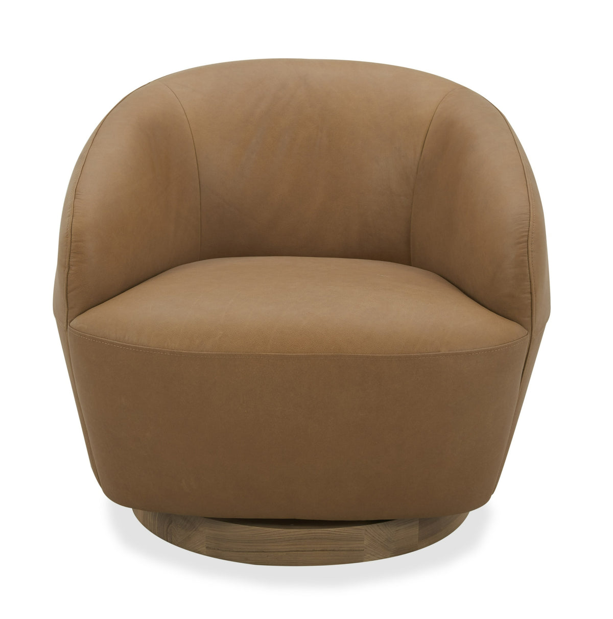 Divani Casa Agatha Modern Tan Leather Swivel Accent Chair Model VGKK-KF.A1203-TAN