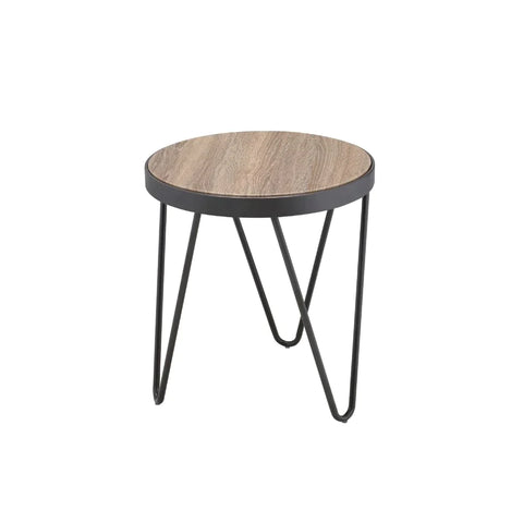 Bage Weathered Gray Oak & Metal End Table Model 81737 By ACME Furniture