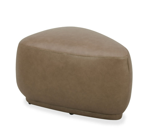 Divani Casa Kinsey Modern Tan Leather Small River Rock Ottoman Model VGKK-KF.D2015-S-SAND