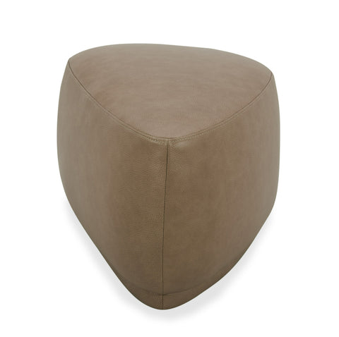 Divani Casa Kinsey Modern Tan Leather Small River Rock Ottoman Model VGKK-KF.D2015-S-SAND