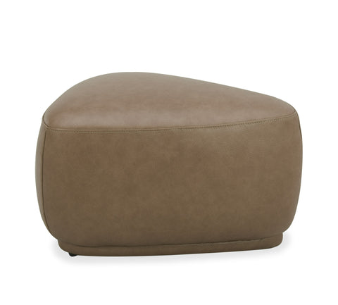 Divani Casa Kinsey Modern Tan Leather Small River Rock Ottoman Model VGKK-KF.D2015-S-SAND