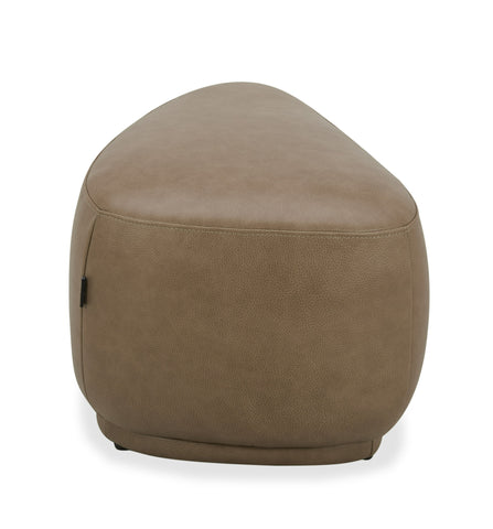 Divani Casa Kinsey Modern Tan Leather Small River Rock Ottoman Model VGKK-KF.D2015-S-SAND