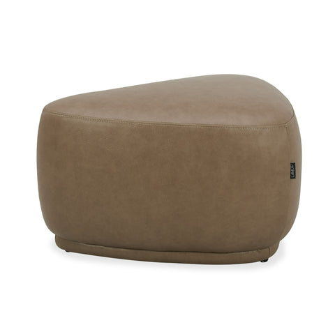 Divani Casa Kinsey Modern Tan Leather Small River Rock Ottoman Model VGKK-KF.D2015-S-SAND