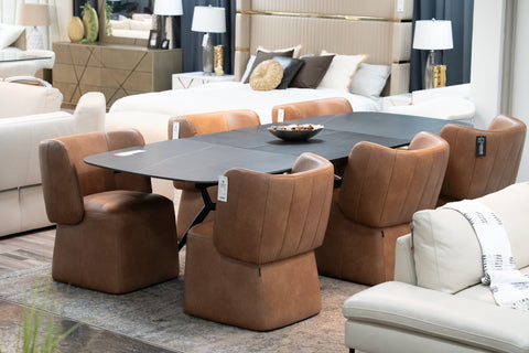 Modrest Suzie Modern Ceramic & Black Ash Extendable Dining Table Model VGDW3013-08