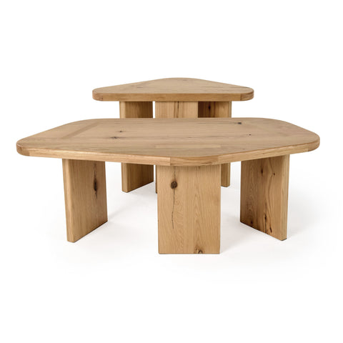 Modrest Jack Modern Natural Wood Coffee Table Set Model VGWDVAN-CFT1-VAN-CFT2