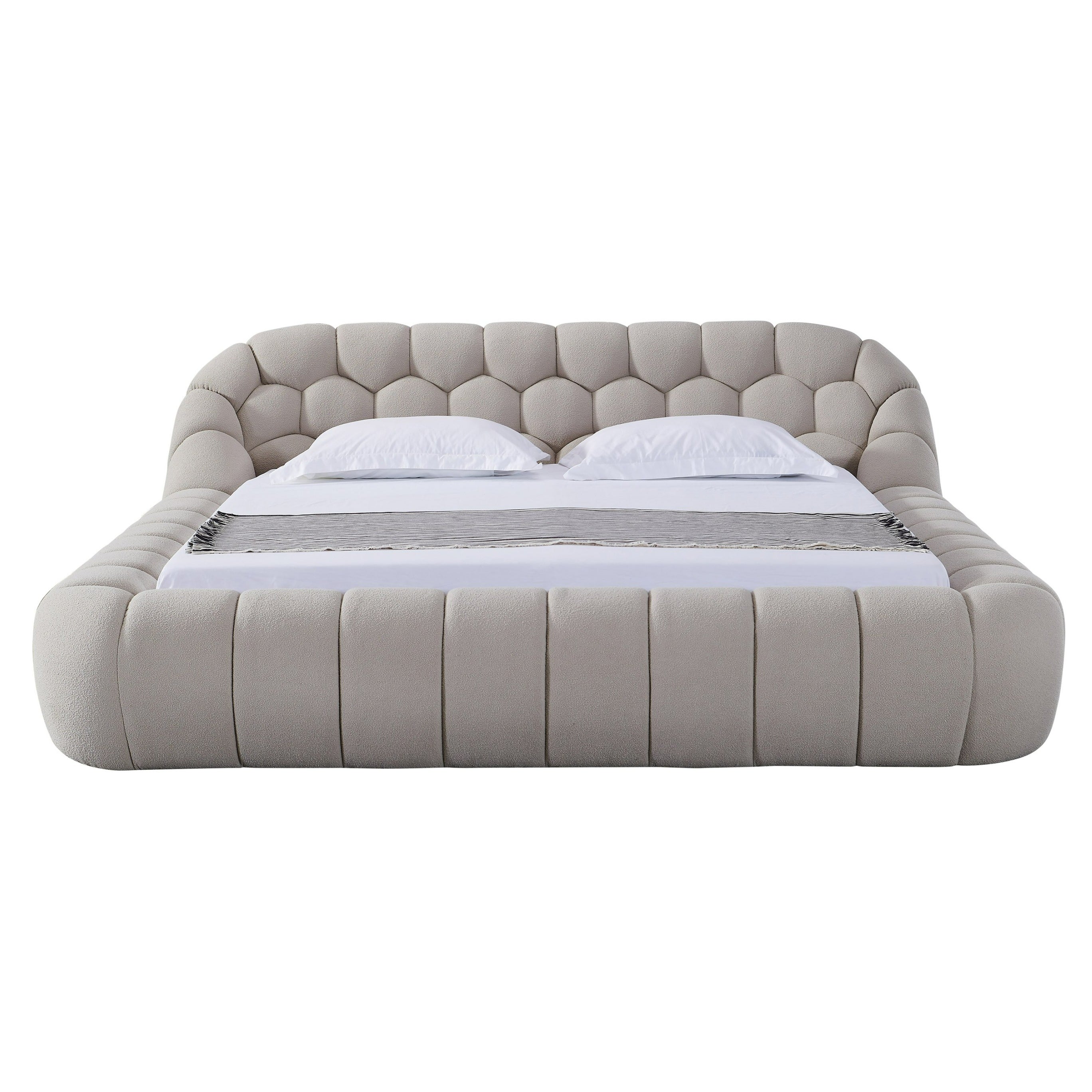 Divani Casa Yolonda Modern Beige Fabric Bed Model VGEV-A127-BED-BGE