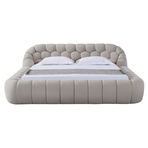Divani Casa Yolonda Modern Beige Fabric Bed Model VGEV-A127-BED-BGE