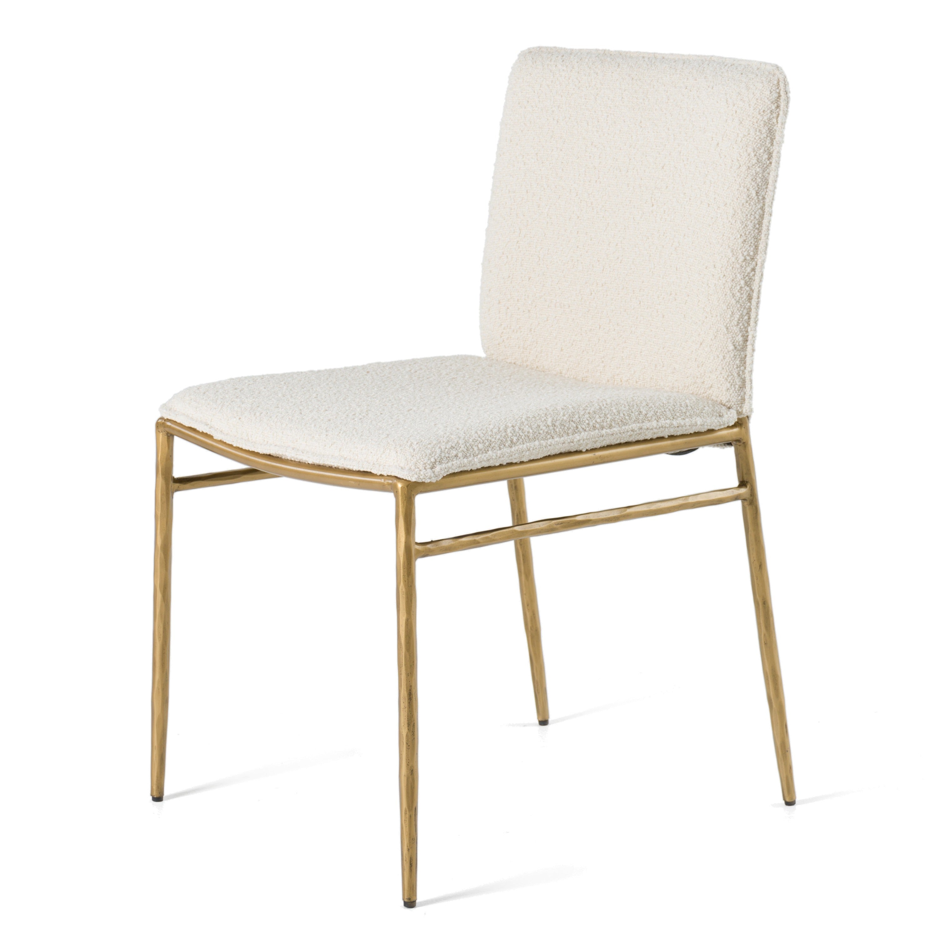 Modrest Atlanta Modern Off White Fabric & Brass Dining Chair Model VGMY-3739-WHT