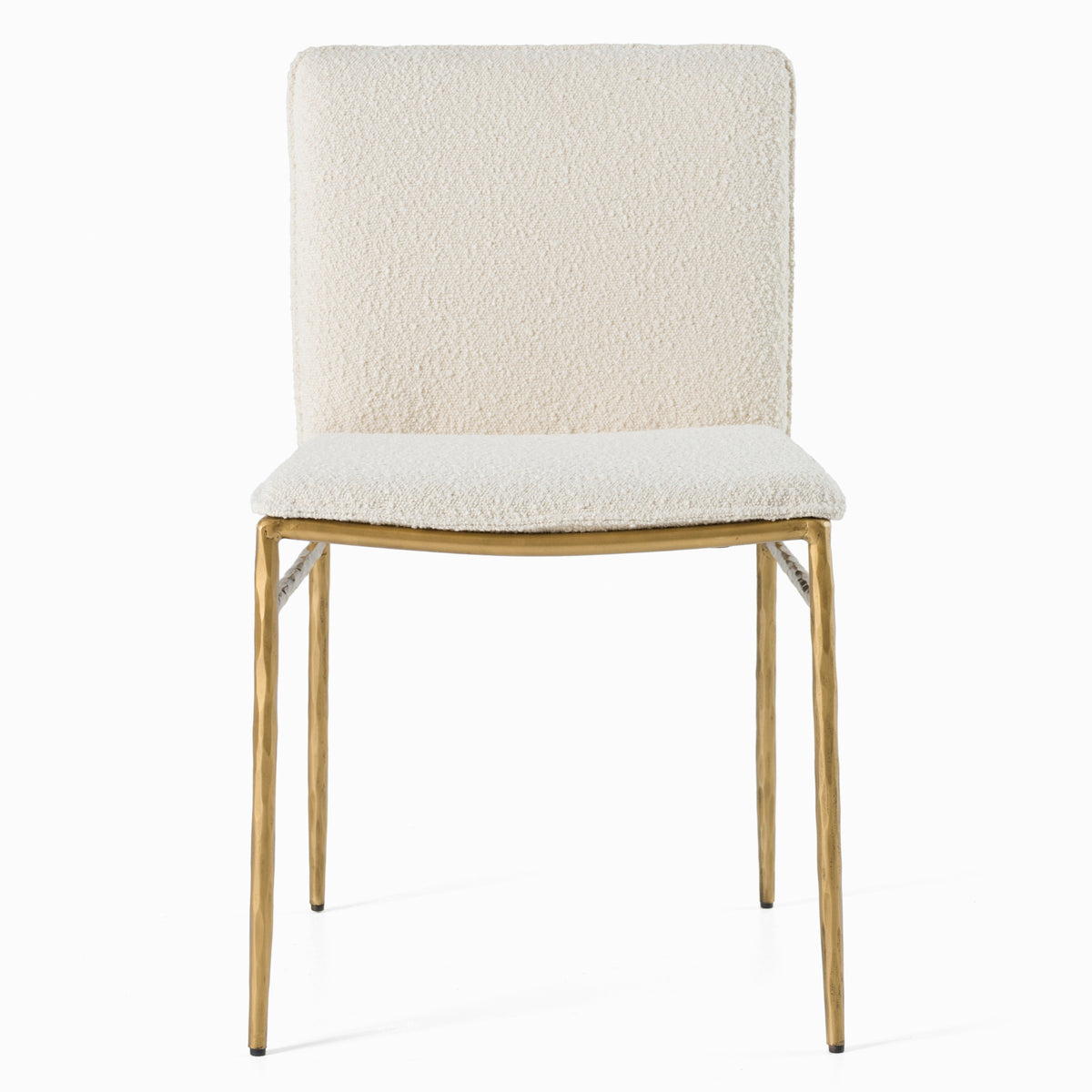 Modrest Atlanta Modern Off White Fabric & Brass Dining Chair Model VGMY-3739-WHT