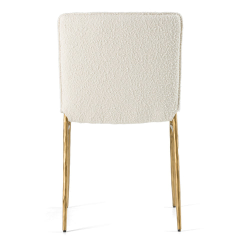 Modrest Atlanta Modern Off White Fabric & Brass Dining Chair Model VGMY-3739-WHT