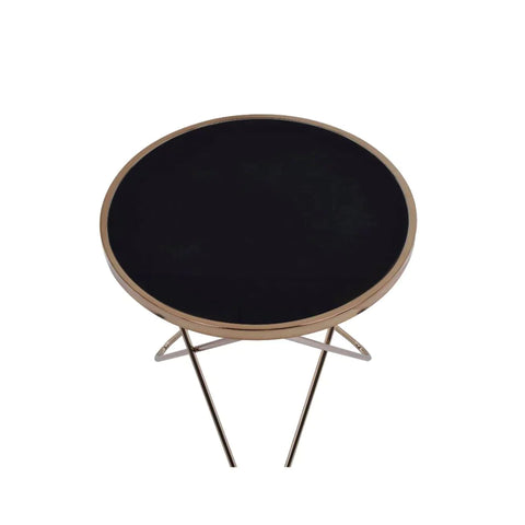 Valora Champagne & Black Glass End Table Model 81832 By ACME Furniture