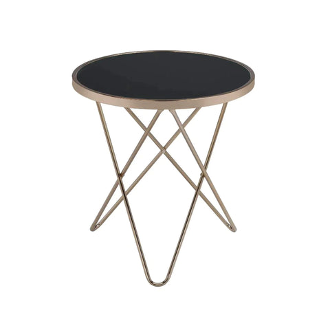 Valora Champagne & Black Glass End Table Model 81832 By ACME Furniture