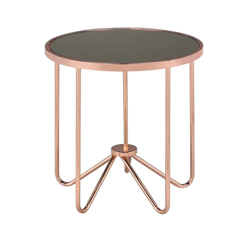 Alivia Rose Gold & Smoky Glass End Table Model 81842 By ACME Furniture