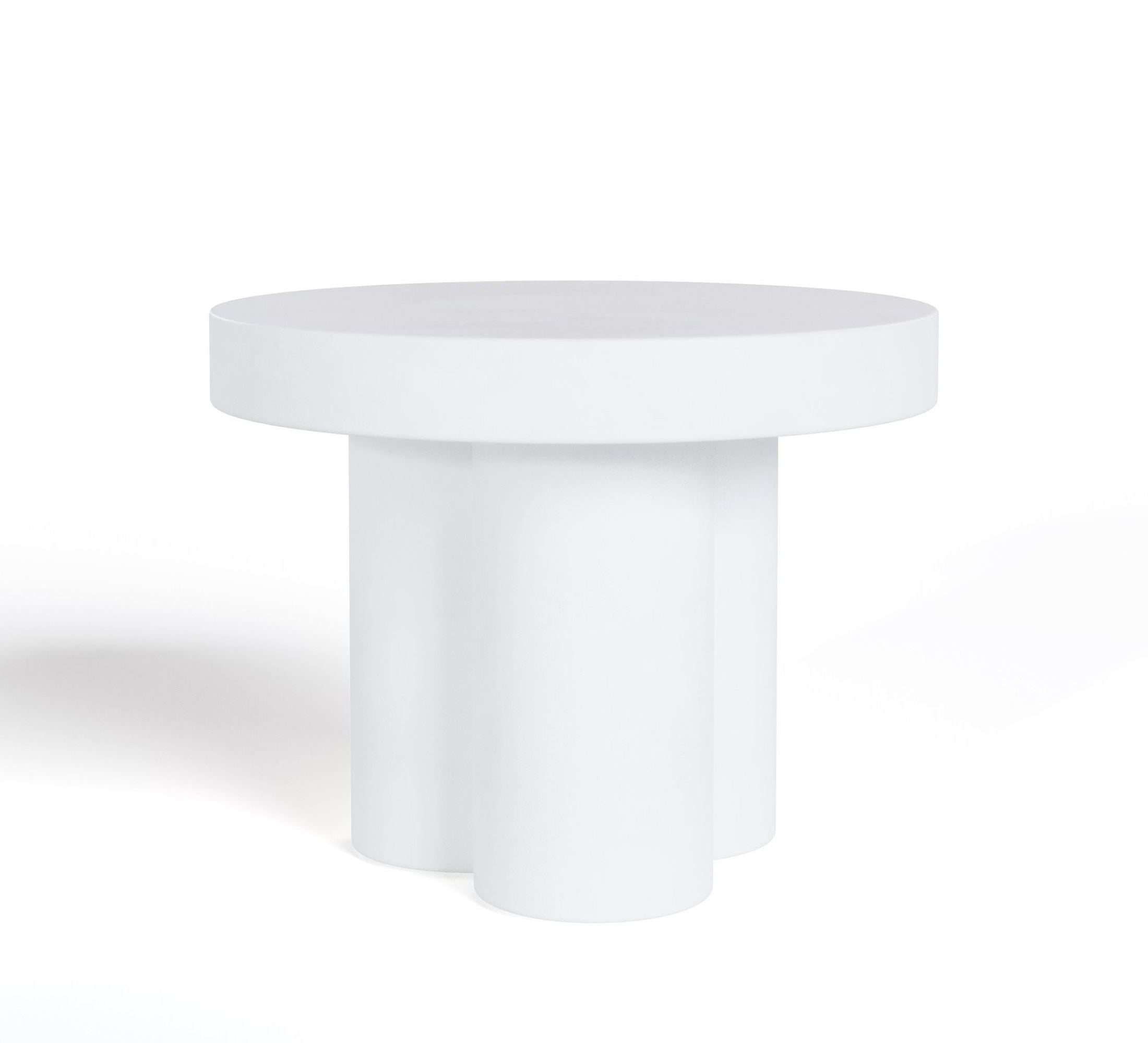 Modrest Bruni Modern White Concrete End Table Model VGGR-623860-WHT