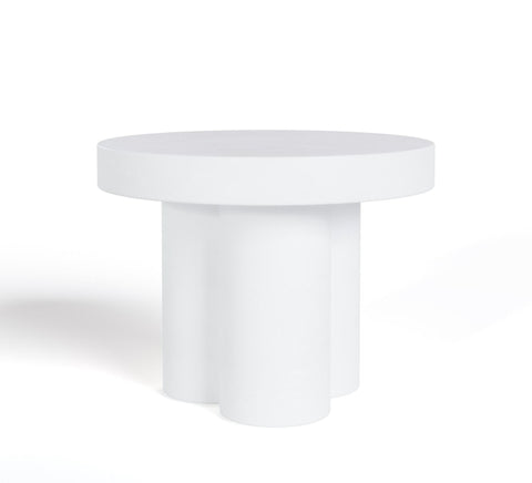 Modrest Bruni Modern White Concrete End Table Model VGGR-623860-WHT