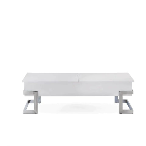 Calnan White & Chrome Coffee Table Model 81850 By ACME Furniture