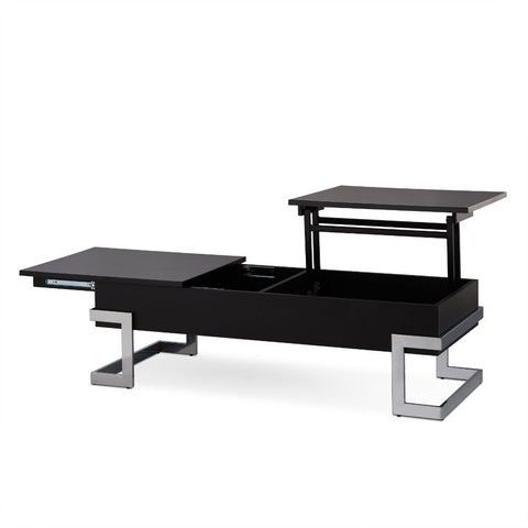 ACME Calnan Black High Gloss & Chrome Finish Calnan Coffee Table Model 81855