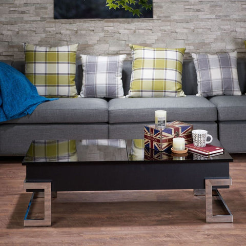 ACME Calnan Black High Gloss & Chrome Finish Calnan Coffee Table Model 81855