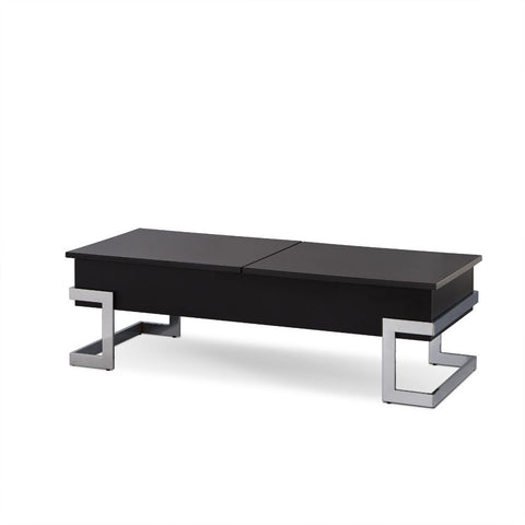 ACME Calnan Black High Gloss & Chrome Finish Calnan Coffee Table Model 81855