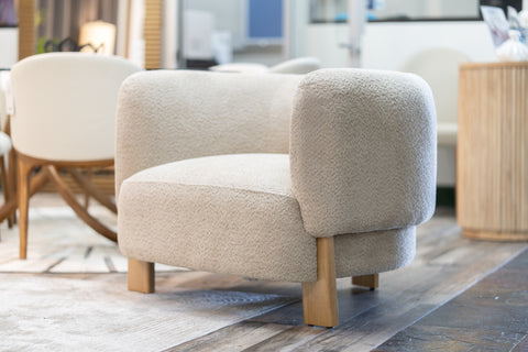 Divani Casa Optima Mid Century Modern Taupe Fabric Accent Chair Model VGHM-ST292-BGE