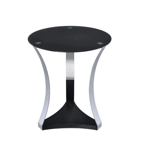 Geiger Chrome & Black Glass End Table Model 81917 By ACME Furniture