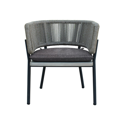 Renava Suntide Outdoor Grey Fabric & Grey Acacia & Beige Rattan Dining Set Model VGAT-RADS-238