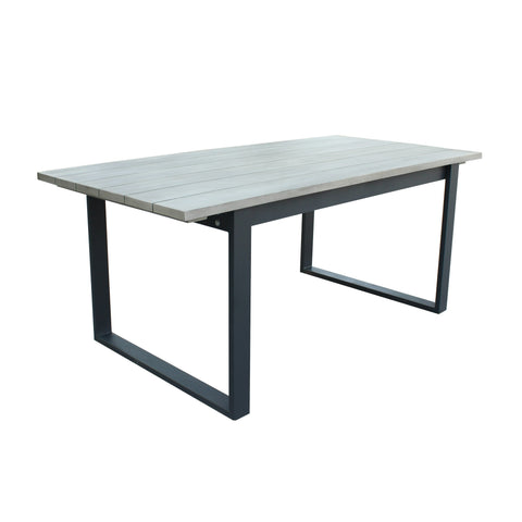 Renava Suntide Outdoor Grey Fabric & Grey Acacia & Beige Rattan Dining Set Model VGAT-RADS-238