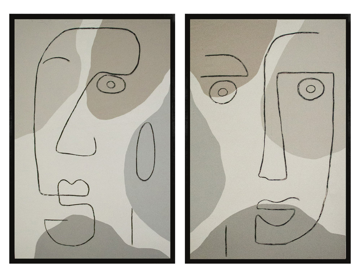 Modrest Faces Silhouette Modern Painting Set Of 2 Model VGVA-CO21302
