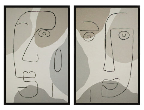 Modrest Faces Silhouette Modern Painting Set Of 2 Model VGVA-CO21302