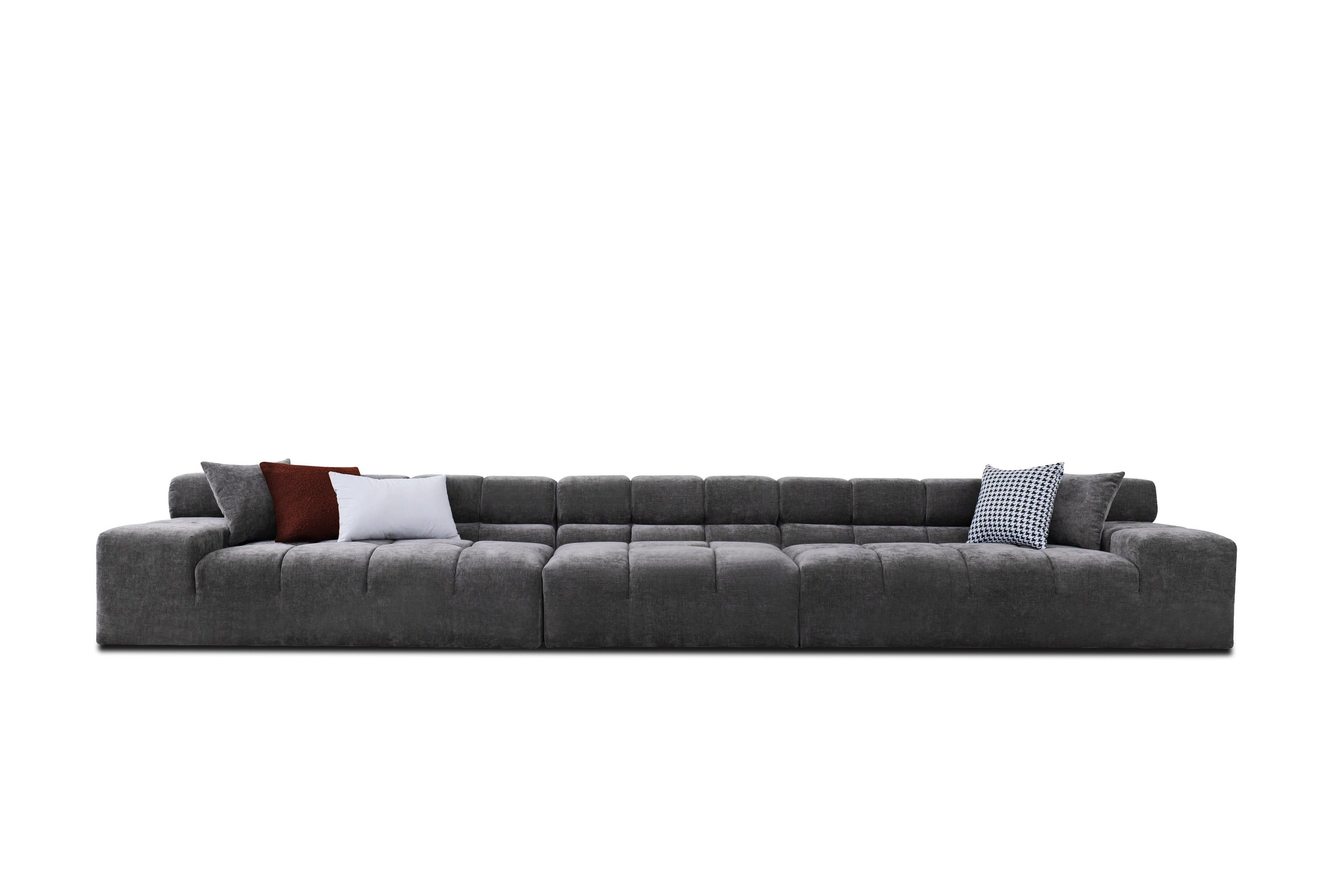 Divani Casa Rhonda Modern Grey Fabric 4 Seater Sofa Model VGAH-SF2037-GRY