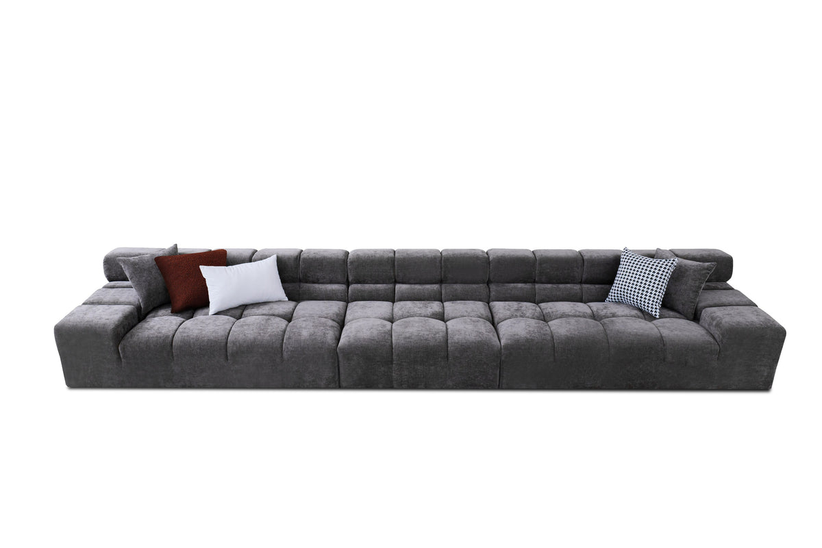 Divani Casa Rhonda Modern Grey Fabric 4 Seater Sofa Model VGAH-SF2037-GRY