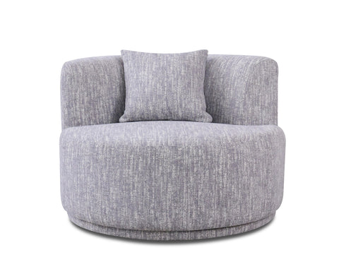 Divani Casa Beau Modern Light Grey Fabric Sectional Sofa With 2 Swirling Chair Model VGAH-VH119-LTGRY