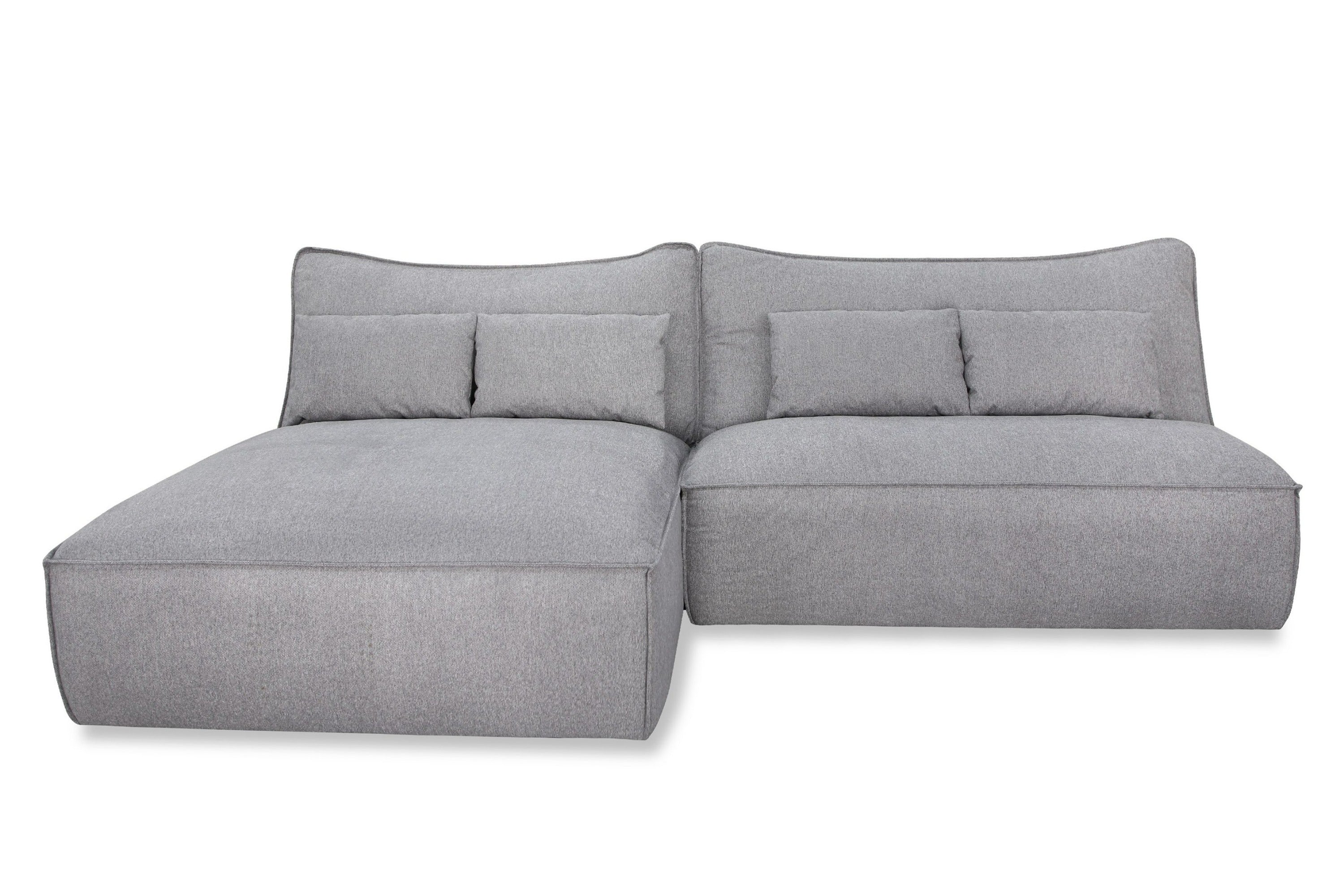 Divani Casa Racine Modern Grey Fabric Modular Sectional Sofa Model VGSX-FF22054-SILT