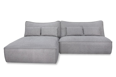 Divani Casa Racine Modern Grey Fabric Modular Sectional Sofa Model VGSX-FF22054-SILT