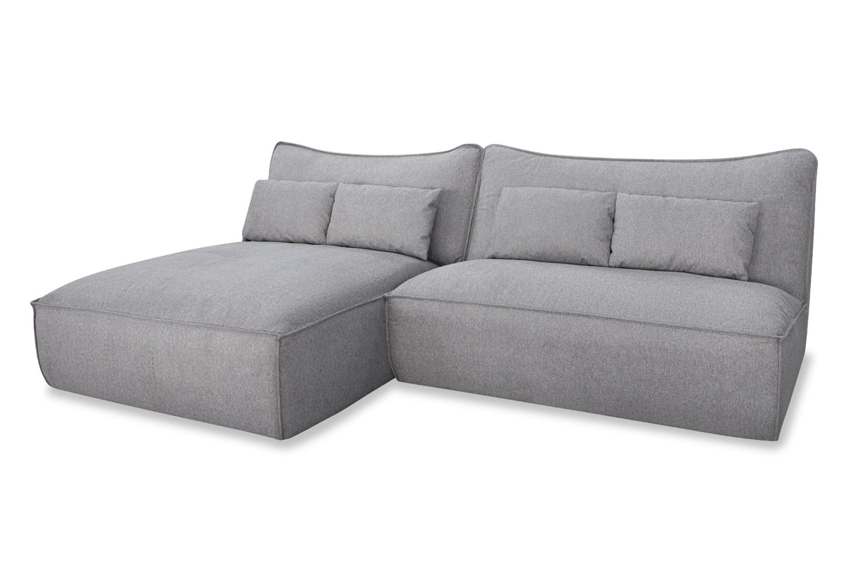 Divani Casa Racine Modern Grey Fabric Modular Sectional Sofa Model VGSX-FF22054-SILT