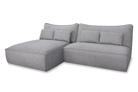 Divani Casa Racine Modern Grey Fabric Modular Sectional Sofa Model VGSX-FF22054-SILT