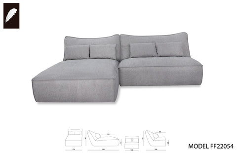 Divani Casa Racine Modern Grey Fabric Modular Sectional Sofa Model VGSX-FF22054-SILT