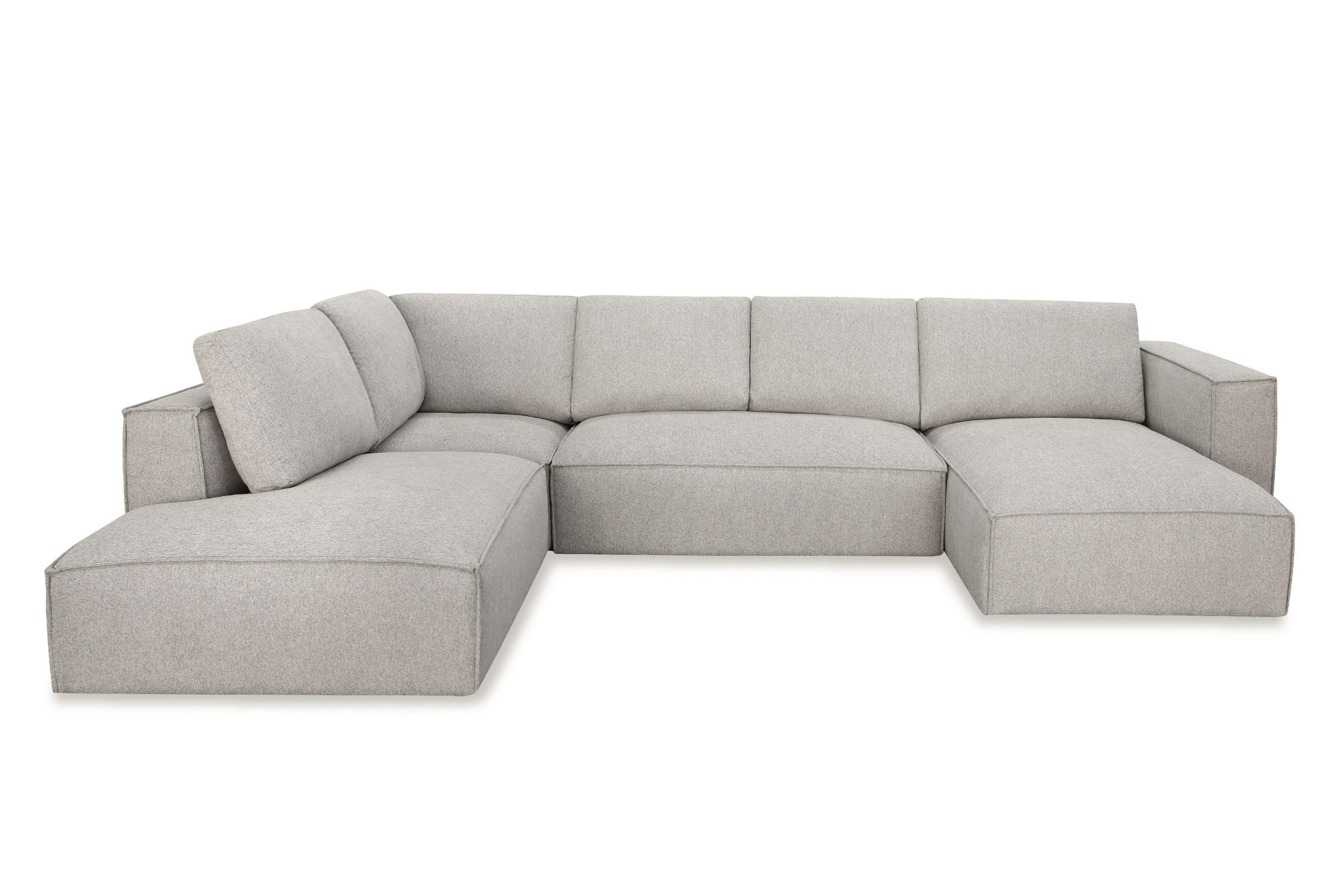 Divani Casa Lulu Modern Light Grey Fabric Modular Sectional Sofa With Right Facing Chaise Model VGSX-F22053-RAF-464