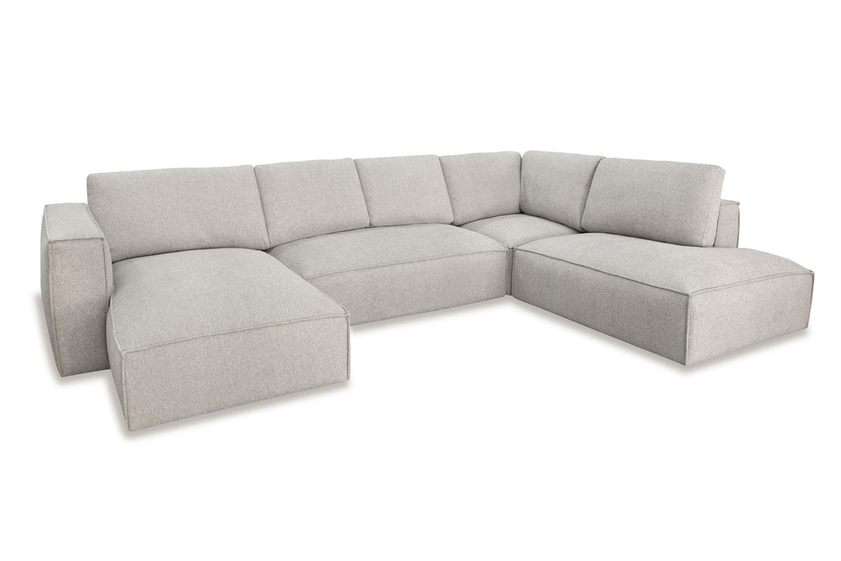 Divani Casa Lulu Modern Light Grey Fabric Modular Sectional Sofa With Left Facing Chaise Model VGSX-F22053-LAF-464