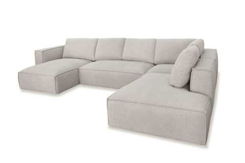 Divani Casa Lulu Modern Light Grey Fabric Modular Sectional Sofa With Left Facing Chaise Model VGSX-F22053-LAF-464