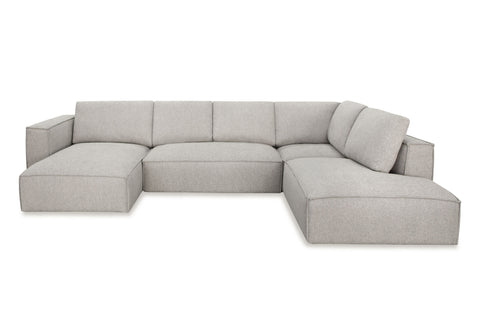Divani Casa Lulu Modern Light Grey Fabric Modular Sectional Sofa With Left Facing Chaise Model VGSX-F22053-LAF-464