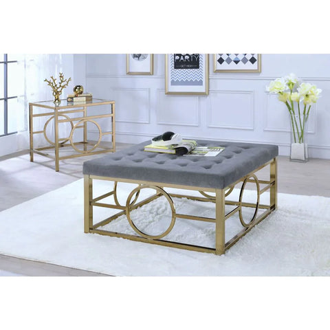 Jaxson Clear Glass & Champagne End Table Model 82052 By ACME Furniture