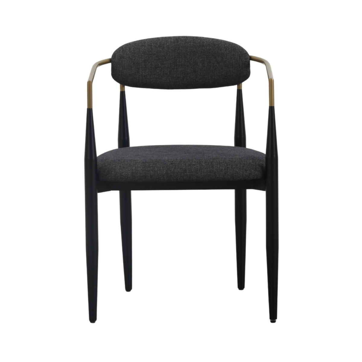 Modrest Buchtel Mid Century Modern Dark Grey & Gold Arm & Black Dining Chair Model VGDW-J1312-DKGRY