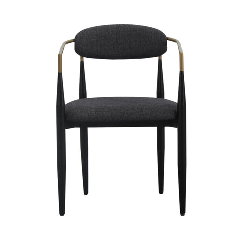 Modrest Buchtel Mid Century Modern Dark Grey & Gold Arm & Black Dining Chair Model VGDW-J1312-DKGRY