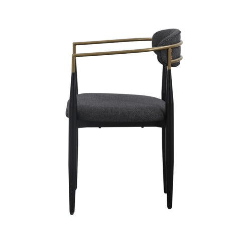 Modrest Buchtel Mid Century Modern Dark Grey & Gold Arm & Black Dining Chair Model VGDW-J1312-DKGRY